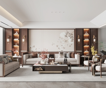 New Chinese Style A Living Room-ID:179532051