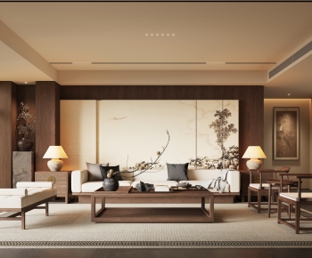 New Chinese Style A Living Room-ID:476541046