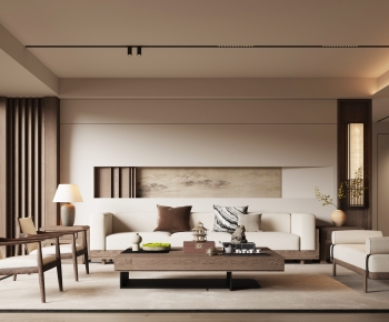 New Chinese Style A Living Room-ID:435266971