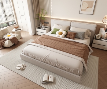 Modern Double Bed-ID:594887977