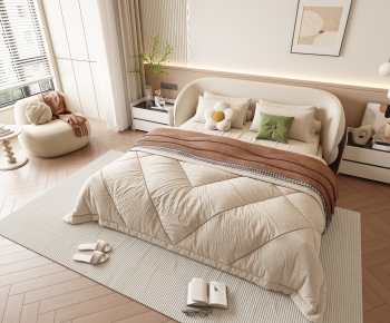 Modern Double Bed-ID:422143946