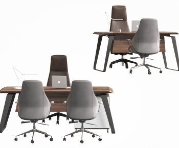 Modern Office Desk And Chair-ID:387195114