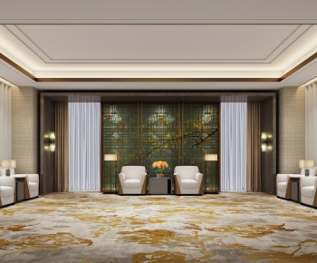 New Chinese Style Office Living Room-ID:340210912