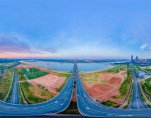 白天城市郊外河流风景全景HDR-ID:5934704