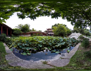 绿茵公园休闲河畔全景HDR-ID:145370967