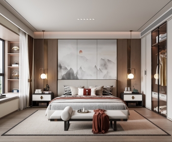 New Chinese Style Bedroom-ID:137414931