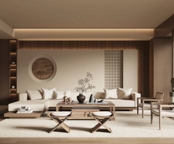New Chinese Style A Living Room-ID:504026895