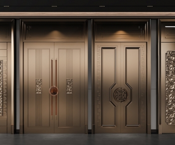 New Chinese Style Double Door-ID:143835074