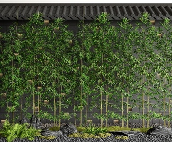 新中式庭院竹子3D模型