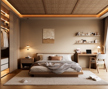 Wabi-sabi Style Bedroom-ID:380858905