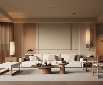 New Chinese Style A Living Room-ID:527307994