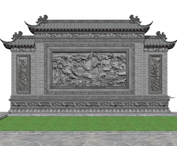 中式浮雕景墙-ID:156258116