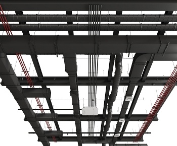 工业风通风管道吊顶3D模型