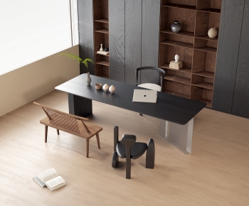 Modern Computer Desk And Chair-ID:756270891