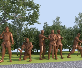 现代红军人物雕塑小品-ID:267324925