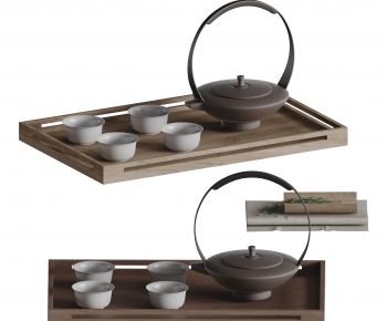中式紫砂壶茶具摆件-ID:389867076