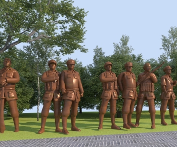 现代红军人物雕塑小品-ID:447652107
