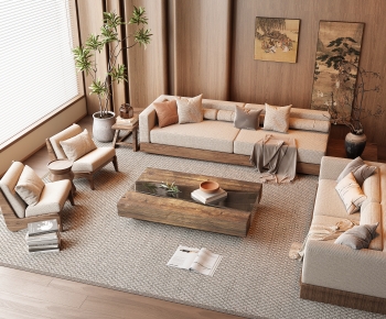 Wabi-sabi Style Sofa Combination-ID:507585052