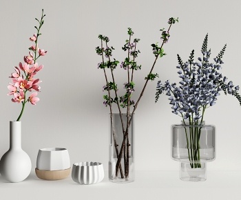 现代花瓶花艺摆件3D模型