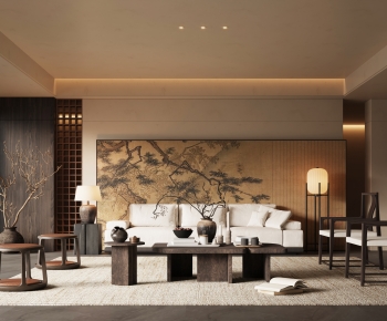 New Chinese Style A Living Room-ID:182589056