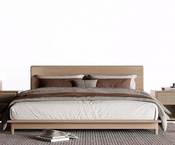 Wabi-sabi Style Double Bed-ID:616472011