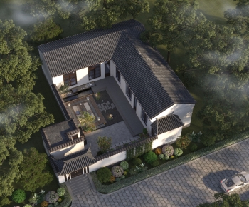 New Chinese Style Architectural Bird's-eye View Planning-ID:712074047