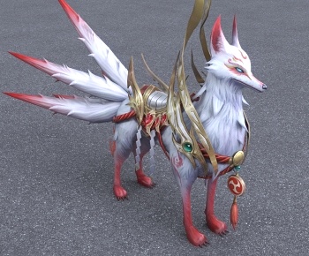 现代上古神兽 九尾狐3D模型