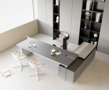Modern Office Desk And Chair-ID:283668045