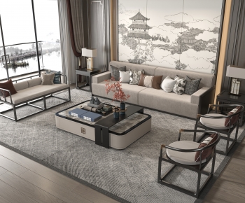 New Chinese Style Sofa Combination-ID:755803113