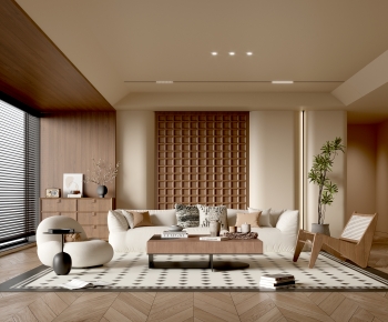 Wabi-sabi Style A Living Room-ID:394510037
