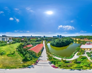 城市小区社区广场湖泊全景HDR-ID:508680363