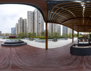 城市小区社区广场全景HDR-ID:606740002