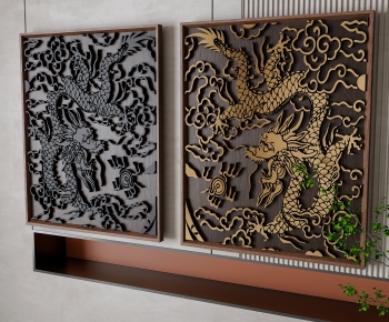 新中式浮雕龙墙饰挂件-ID:186624055