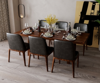 American Style Dining Table And Chairs-ID:895756017