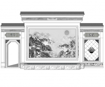 Chinese Style Landscape Wall-ID:945878982