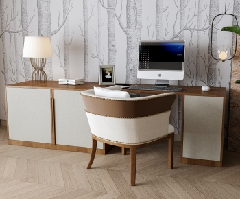 Modern Office Desk And Chair-ID:735382088