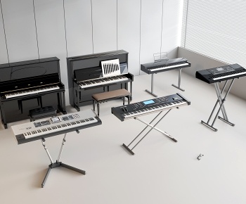 现代钢琴 电子钢琴3D模型