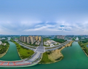 城市生态绿化河流全景HDR-ID:5937998