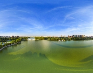 城市生态绿化河流全景HDR-ID:5938023