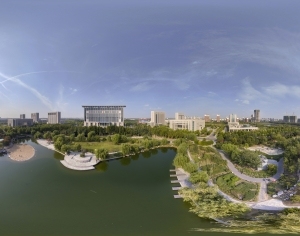 白天城市河流生态绿化全景HDR-ID:5938029