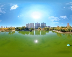 白天城市河流生态绿化全景HDR-ID:5938035