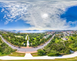 白天城市生态绿化全景HDR-ID:120929969