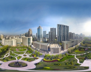 白天城市生态绿化全景HDR-ID:383959057
