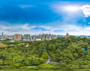 白天城市生态绿化全景HDR-ID:392020944