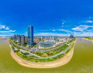 白天城市郊外河流绿化全景HDR-ID:192253119