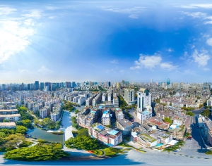 白天城市建筑生态绿化全景HDR-ID:556113002