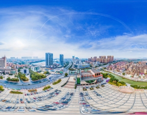 白天城市建筑生态绿化全景HDR-ID:557101961