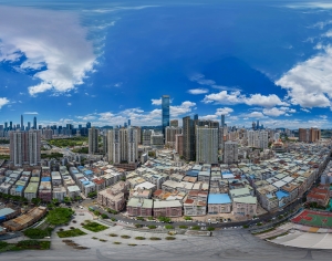 白天城市鸟瞰建筑全景HDR-ID:758869628