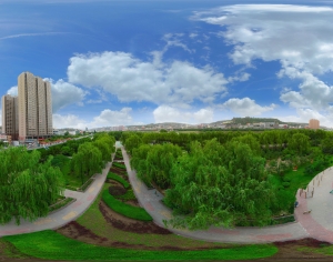 白天城市生态绿化全景HDR-ID:483860021