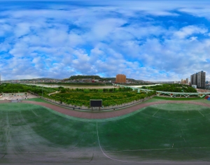 白天城市郊外河流全景HDR-ID:530852084